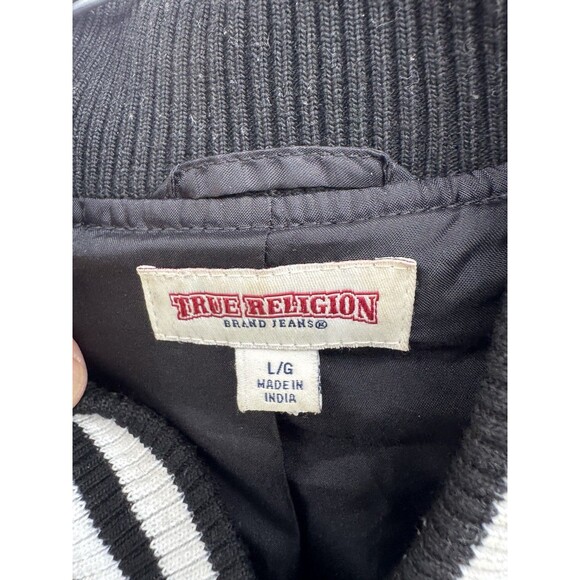 Y2K Women’s True Religion Classic Horseshoe Varsity Jacket Size L $329 Oldstock - Picture 2 of 7
